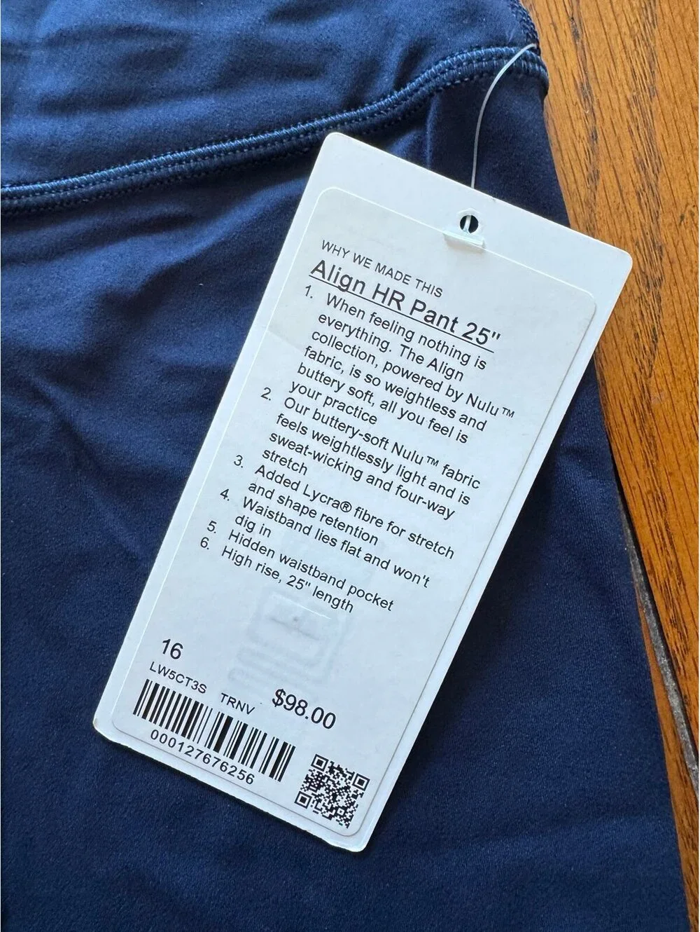 Lululemon Align High Rise 25” True Navy Size 16 NWT